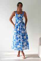 Maisie Floral Skater Maxi  | Blue 