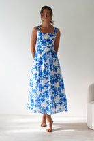 Maisie Floral Skater Maxi  | Blue 