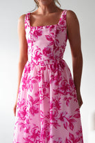 Maisie Floral Skater Maxi  | Pink 