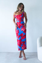 Elliot Floral Print Midi  | Blue/Red - Oh Hello Clothing
