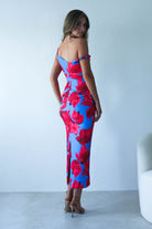 Elliot Floral Print Midi  | Blue/Red - Oh Hello Clothing