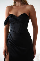 Nicolette Soft Satin Maxi Gown | Black - Oh Hello Clothing