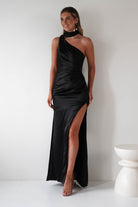 Aletta Soft Satin Maxi Gown | Black - Oh Hello Clothing