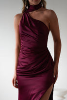 Aletta Soft Satin Maxi Gown | Dark Wine - Oh Hello Clothing