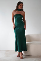 Alice Soft Satin Maxi  | Emerald Green - Oh Hello Clothing