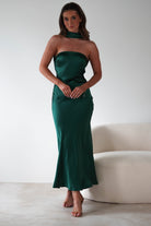 Alice Soft Satin Maxi  | Emerald Green - Oh Hello Clothing