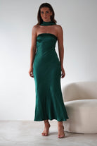 Alice Soft Satin Maxi  | Emerald Green - Oh Hello Clothing