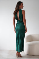 Alice Soft Satin Maxi  | Emerald Green - Oh Hello Clothing