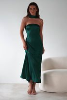Alice Soft Satin Maxi  | Emerald Green - Oh Hello Clothing