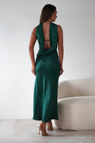 Alice Soft Satin Maxi  | Emerald Green - Oh Hello Clothing