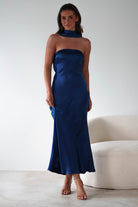 Alice Soft Satin Maxi  | Navy - Oh Hello Clothing