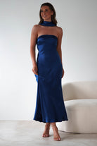 Alice Soft Satin Maxi  | Navy - Oh Hello Clothing