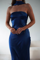 Alice Soft Satin Maxi  | Navy - Oh Hello Clothing