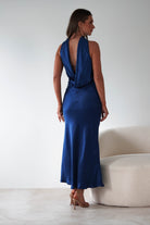 Alice Soft Satin Maxi  | Navy - Oh Hello Clothing