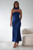 Alice Soft Satin Maxi  | Navy - Oh Hello Clothing
