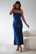 Alice Soft Satin Maxi  | Navy - Oh Hello Clothing