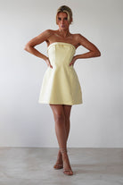Angelica Structured Mini Dress | Yellow - Oh Hello Clothing