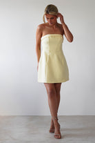 Angelica Structured Mini Dress | Yellow - Oh Hello Clothing