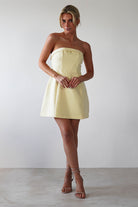 Angelica Structured Mini Dress | Yellow - Oh Hello Clothing
