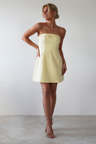 Angelica Structured Mini Dress | Yellow - Oh Hello Clothing