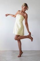 Angelica Structured Mini Dress | Yellow - Oh Hello Clothing