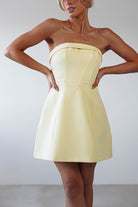 Angelica Structured Mini Dress | Yellow - Oh Hello Clothing