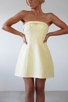 Angelica Structured Mini Dress | Yellow - Oh Hello Clothing