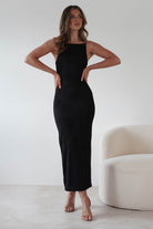 Brighton Textured Bodycon Midaxi  | Black - Oh Hello Clothing