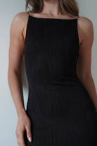 Brighton Textured Bodycon Midaxi  | Black - Oh Hello Clothing