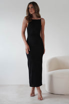 Brighton Textured Bodycon Midaxi  | Black - Oh Hello Clothing