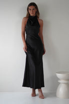 Capriana Pearl Back Maxi  | Black - Oh Hello Clothing