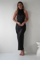 Capriana Pearl Back Maxi  | Black - Oh Hello Clothing
