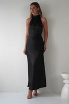 Capriana Pearl Back Maxi  | Black - Oh Hello Clothing