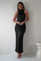 Capriana Pearl Back Maxi  | Black - Oh Hello Clothing
