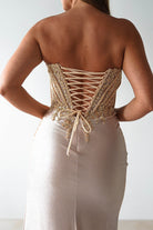 Caspian Embellished Bodycon Gown | Gold | Oh Hello Clothing | XXS (4)