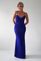 Cataleya Rhinestone Bodycon Gown | Royal Blue - Oh Hello Clothing