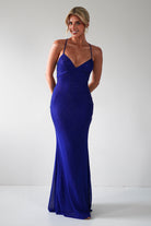 Cataleya Rhinestone Bodycon Gown | Royal Blue - Oh Hello Clothing