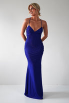 Cataleya Rhinestone Bodycon Gown | Royal Blue - Oh Hello Clothing