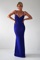 Cataleya Rhinestone Bodycon Gown | Royal Blue - Oh Hello Clothing