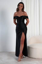 Serena Off The Shoulder Gown | Black - Oh Hello Clothing