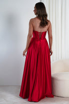 Kristi Strapless A Line Gown | Red - Oh Hello Clothing