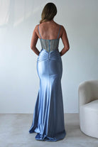 Vera Embellished Bodycon Gown | Dusty Blue - Oh Hello Clothing