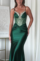 Vera Embellished Bodycon Gown | Emerald Green - Oh Hello Clothing