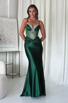 Vera Embellished Bodycon Gown | Emerald Green - Oh Hello Clothing