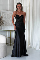 Raquel Bodycon Embellished Gown | Black - Oh Hello Clothing