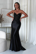 Raquel Bodycon Embellished Gown | Black - Oh Hello Clothing