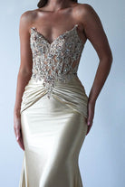 Raquel Bodycon Embellished Gown | Gold - Oh Hello Clothing