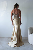 Raquel Bodycon Embellished Gown | Gold - Oh Hello Clothing
