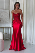 Raquel Bodycon Embellished Gown | Red - Oh Hello Clothing