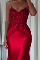 Raquel Bodycon Embellished Gown | Red - Oh Hello Clothing